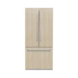 ZLINE 36 in. 19.6 cu. ft. Panel Ready French Door Built-In Bottom Freezer Refrigerator with Water Dispenser and Ice Maker with Graphite Gray Interior (GRBIV-36)