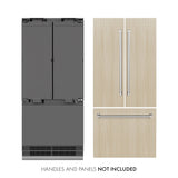 ZLINE 36 in. 19.6 cu. ft. Panel Ready French Door Built-In Bottom Freezer Refrigerator with Water Dispenser and Ice Maker with Graphite Gray Interior (GRBIV-36)