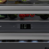 ZLINE Autograph Edition 60 in. 32.2 cu. ft. French Door Built-In Bottom Freezer Refrigerator with Water Dispenser and Ice Maker in White Matte with Graphite Gray Interior and Polished Gold Accents (GRBIVZ-WM-60-G)