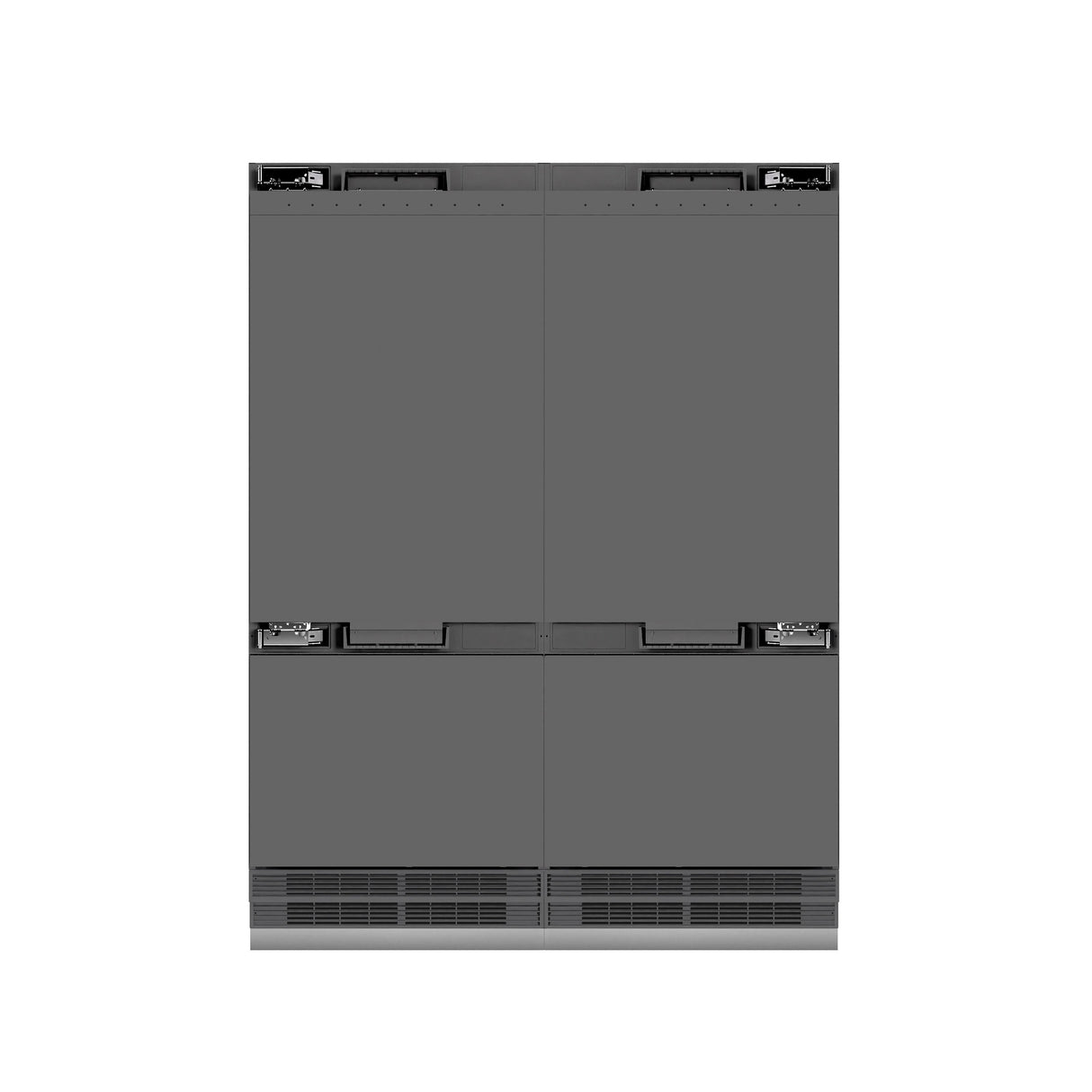 ZLINE 60 in. 32.2 cu. ft. Panel Ready French Door Built-In Bottom Freezer Refrigerator with Water Dispensers and Ice Makers with Graphite Gray Interior (GRBIV-60)