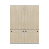 ZLINE Autograph Edition 60 in. 32.2 cu. ft. Panel Ready French Door Built-In Bottom Freezer Refrigerator with Water Dispenser and Ice Maker with Graphite Gray Interior and Polished Gold Accents (GRBIVZ-60-G)