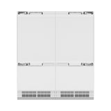ZLINE Autograph Edition 72 in. 39.6 cu. ft. Panel Ready French Door Built-In Bottom Freezer Refrigerator with Water Dispensers and Ice Makers and Champagne Bronze Accents (RBITZ-72-CB)