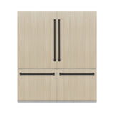 ZLINE Autograph Edition 72 in. 39.6 cu. ft. Panel Ready French Door Built-In Bottom Freezer Refrigerator with Water Dispensers and Ice Makers and Matte Black Accents (RBITZ-72-MB)
