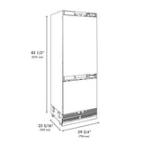 ZLINE 30 in. 16.1 cu. ft. Panel Ready Built-In Bottom Freezer Refrigerator with Water Dispenser and Ice Maker (RBIV-30)
