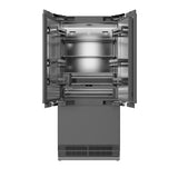 ZLINE 36 in. 19.6 cu. ft. Panel Ready French Door Built-In Bottom Freezer Refrigerator with Water Dispenser and Ice Maker with Stainless Steel Interior (SRBIV-36)