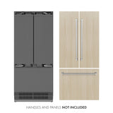 ZLINE 36 in. 19.6 cu. ft. Panel Ready French Door Built-In Bottom Freezer Refrigerator with Water Dispenser and Ice Maker with Stainless Steel Interior (SRBIV-36)