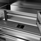 ZLINE Autograph Edition 36 in. 19.6 cu. ft. Panel Ready French Door Built-In Bottom Freezer Refrigerator with Water Dispenser and Ice Maker with Stainless Steel Interior and Champagne Bronze Accents (SRBIVZ-36-CB)