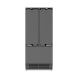 ZLINE Autograph Edition 36 in. 19.6 cu. ft. Panel Ready French Door Built-In Bottom Freezer Refrigerator with Water Dispenser and Ice Maker with Stainless Steel Interior and Polished Gold Accents (SRBIVZ-36-G)