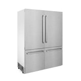 ZLINE 60 in. 32.2 cu. ft. French Door Built-In Bottom Freezer Refrigerator with Water Dispensers and Ice Makers in Satin Stainless Steel (RBIV-SN-60)