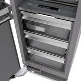 ZLINE 24 in. 12.4 cu. ft. Column Freezer in Stainless Steel with Graphite Gray Interior (RCFV-304-24)
