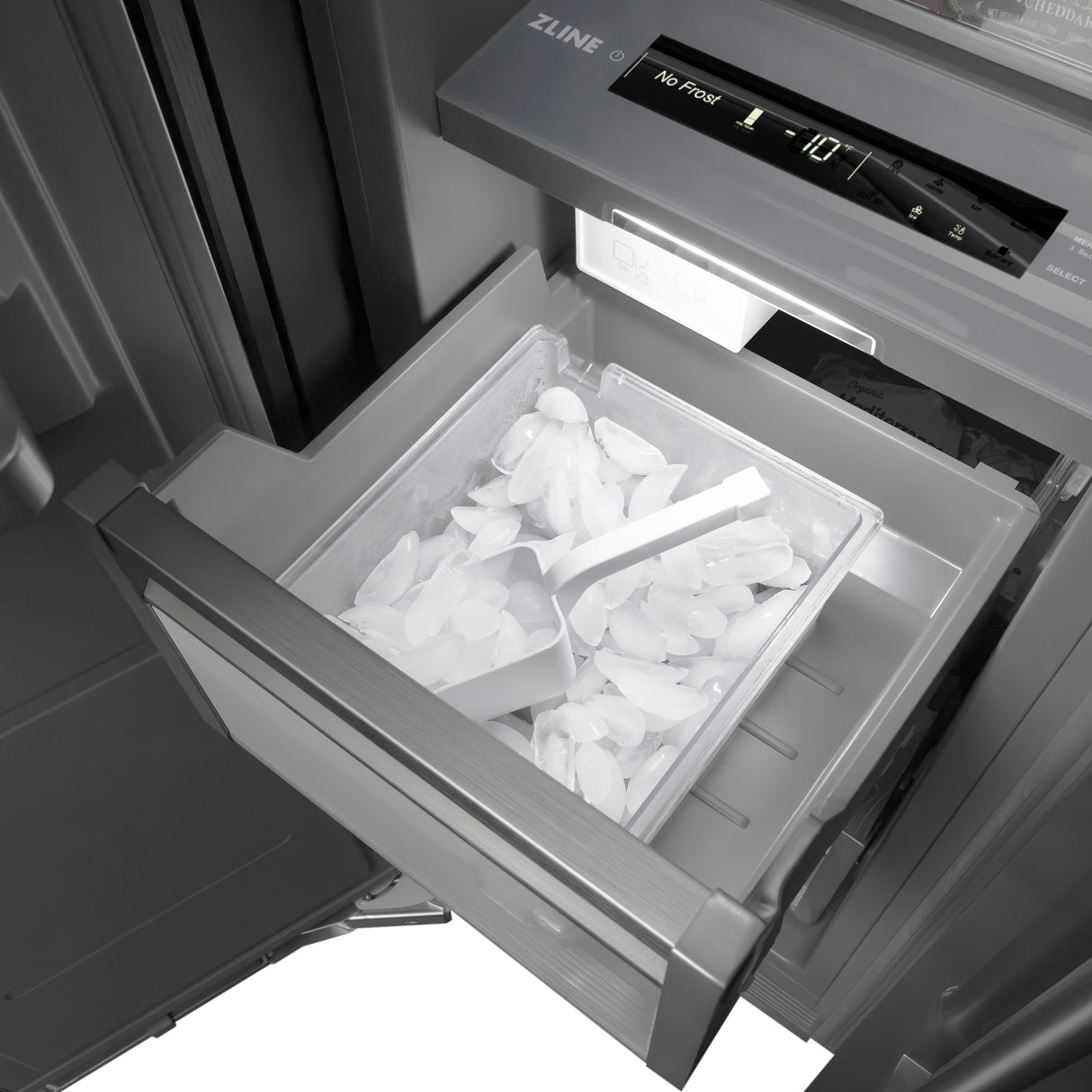 ZLINE 18 in. 8.6 cu. ft. Left Hinge Column Freezer in Stainless Steel with Graphite Gray Interior (RCFVL-304-18)