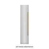 ZLINE Autograph Edition 18 in. 8.6 cu. ft. Left Hinge Column Freezer in Stainless Steel with Graphite Gray Interior and Champagne Bronze Accents (RCFVLZ-30418-CB)
