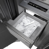 ZLINE Autograph Edition 24 in. 12.4 cu. ft. Column Freezer in Stainless Steel with Graphite Gray Interior and Polished Gold Accents (RCFVZ-304-24-G)