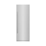 ZLINE 30 in. 16.7 cu. ft. Column Refrigerator in Stainless Steel with Graphite Gray Interior (RCRV-304-30)