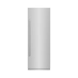 ZLINE 30 in. 16.7 cu. ft. Column Refrigerator in Stainless Steel with Graphite Gray Interior (RCRV-304-30)
