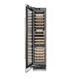 ZLINE Autograph Edition 18 in. 9.0 cu. ft. Triple Zone 68 Bottle Left Hinge Column Wine Cooler in Stainless Steel with Champagne Bronze Accents (RCWVLZ-30418-CB)