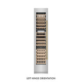 ZLINE Autograph Edition 18 in. 9.0 cu. ft. Triple Zone 68 Bottle Left Hinge Column Wine Cooler in Stainless Steel with Polished Gold Accents (RCWVLZ-30418-G)