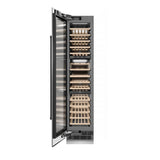 ZLINE Autograph Edition 18 in. 9.0 cu. ft. Triple Zone 68 Bottle Left Hinge Column Wine Cooler in Stainless Steel with Matte Black Accents (RCWVLZ-30418-MB)