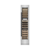 ZLINE Autograph Edition 18 in. 9.0 cu. ft. Triple Zone 68 Bottle Right Hinge Column Wine Cooler in Stainless Steel with Matte Black Accents (RCWVRZ-30418-MB)