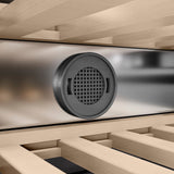 ZLINE Autograph Edition 24 in. 12.4 cu. ft. Triple Zone 100 Bottle Column Wine Cooler in Stainless Steel and Champagne Bronze Accents (RCWVZ-304-24-CB)