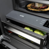 ZLINE 36 in. 19.6 cu. ft. French Door Built-In Bottom Freezer Refrigerator with Water Dispenser and Ice Maker in Stainless Steel with Graphite Gray Interior (GRBIV-304-36)