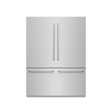ZLINE 60 in. 32.2 cu. ft. French Door Built-In Bottom Freezer Refrigerator with Water Dispensers and Ice Makers in Stainless Steel with Graphite Gray Interior (GRBIV-304-60)