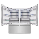 ZLINE 72 in. 39.6 cu. ft. French Door Built-In Bottom Freezer Refrigerator with Water Dispensers and Ice Makers in Stainless Steel (RBIT-304-72)