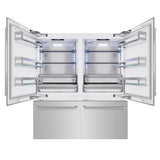 ZLINE 72 in. 39.6 cu. ft. French Door Built-In Bottom Freezer Refrigerator with Water Dispensers and Ice Makers in Stainless Steel (RBIT-304-72)