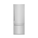 ZLINE 30 in. 16.1 cu. ft. Built-In Bottom Freezer Refrigerator with Water Dispenser and Ice Maker in Stainless Steel (RBIV-304-30)