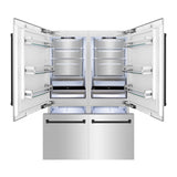 ZLINE Autograph Edition 60 in. 32.2 cu. ft. French Door Built-In Bottom Freezer Refrigerator with Water Dispenser and Ice Maker in Stainless Steel with Matte Black Accents (RBIVZ-304-60-MB)