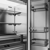 ZLINE Autograph Edition 36 in. 19.6 cu. ft. French Door Built-In Bottom Freezer Refrigerator with Water Dispenser and Ice Maker in Stainless Steel with Stainless Steel Interior and Polished Gold Accents (SRBIVZ-304-36G)