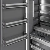 ZLINE Autograph Edition 18 in. 8.6 cu. ft. Left Hinge Column Freezer in White Matte with Graphite Gray Interior and Champagne Bronze Accents (RCFVLZ-WM-18-CB)