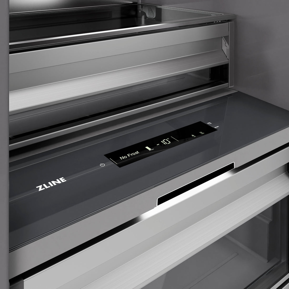 ZLINE Autograph Edition 18 in. 8.6 cu. ft. Left Hinge Column Freezer in White Matte with Graphite Gray Interior and Champagne Bronze Accents (RCFVLZ-WM-18-CB)