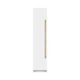 ZLINE Autograph Edition 18 in. 8.6 cu. ft. Left Hinge Column Freezer in White Matte with Graphite Gray Interior and Polished Gold Accents (RCFVLZ-WM-18-G)