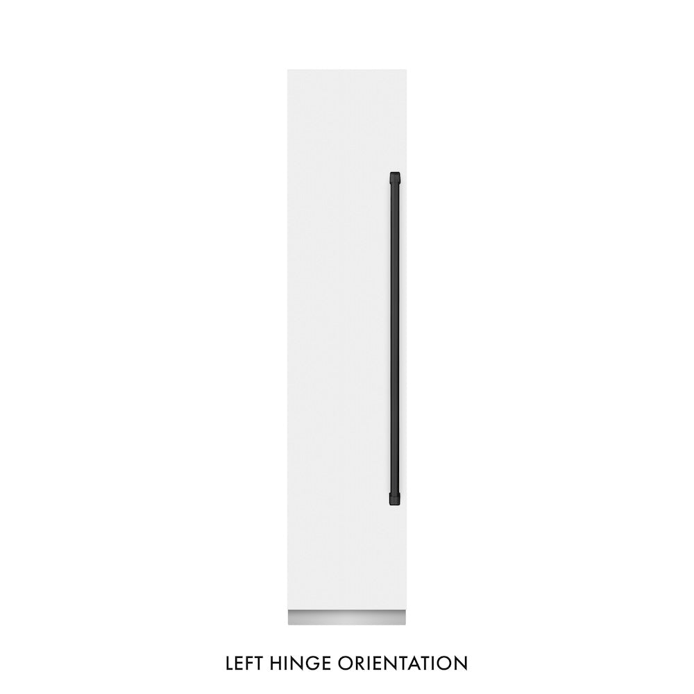 ZLINE Autograph Edition 18 in. 8.6 cu. ft. Left Hinge Column Freezer in White Matte with Graphite Gray Interior and Matte Black Accents (RCFVLZ-WM-18-MB)