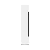 ZLINE Autograph Edition 18 in. 8.6 cu. ft. Left Hinge Column Freezer in White Matte with Graphite Gray Interior and Matte Black Accents (RCFVLZ-WM-18-MB)