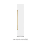 ZLINE Autograph Edition 18 in. 8.6 cu. ft. Right Hinge Column Freezer in White Matte with Graphite Gray Interior and Polished Gold Accents (RCFVRZ-WM-18-G)