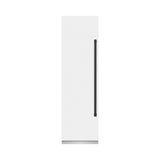 ZLINE Autograph Edition 24 in. 12.4 cu. ft. Column Freezer in White Matte with Graphite Gray Interior and Matte Black Accents (RCFVZ-WM-24-MB)