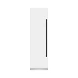 ZLINE Autograph Edition 24 in. 12.4 cu. ft. Column Freezer in White Matte with Graphite Gray Interior and Matte Black Accents (RCFVZ-WM-24-MB)