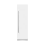 ZLINE 24 in. 12.5 cu. ft. Column Refrigerator in White Matte with Graphite Gray Interior (RCRV-WM-24)