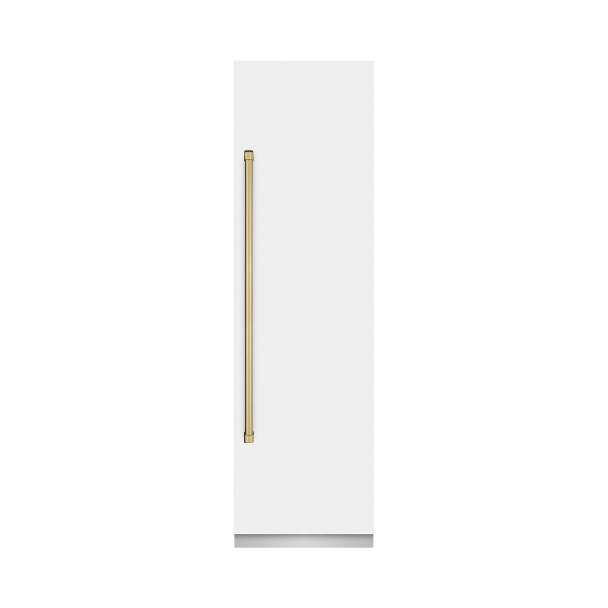 ZLINE Autograph Edition 24 in. 12.5 cu. ft. Column Refrigerator in White Matte with Graphite Gray Interior and Champagne Bronze Accents (RCRVZ-WM-24-CB)