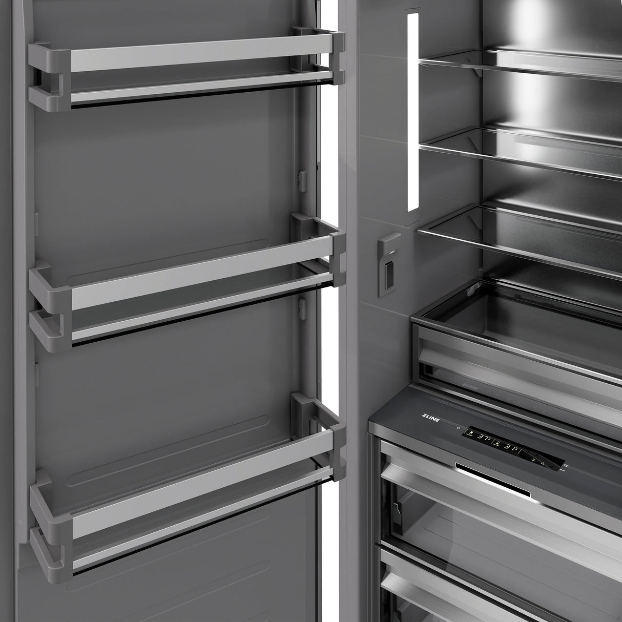 ZLINE 30 in. 16.7 cu. ft. Column Refrigerator in White Matte with Graphite Gray Interior (RCRV-WM-30)