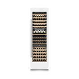 ZLINE 24 in. 12.4 cu. ft. Triple Zone 100 Bottle Column Wine Cooler in White Matte (RCWV-WM-24)