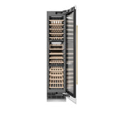 ZLINE Autograph Edition 18 in. 9.0 cu. ft. Triple Zone 68 Bottle Right Hinge Column Wine Cooler in White Matte with Champagne Bronze Accents (RCWVRZ-WM-18-CB)