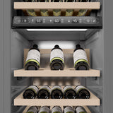 ZLINE Autograph Edition 18 in. 9.0 cu. ft. Triple Zone 68 Bottle Right Hinge Column Wine Cooler in White Matte with Matte Black Accents (RCWVRZ-WM-18-MB)