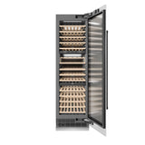 ZLINE Autograph Edition 24 in. 12.4 cu. ft. Triple Zone 100 Bottle Column Wine Cooler in White Matte and Matte Black Accents (RCWVZ-WM-24-MB)