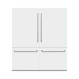 ZLINE 72 in. 39.6 cu. ft. French Door Built-In Bottom Freezer Refrigerator with Water Dispensers and Ice Makers in White Matte with Graphite Gray Interior (GRBIT-WM-72)