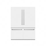 ZLINE 60 in. 32.2 cu. ft. French Door Built-In Bottom Freezer Refrigerator with Water Dispensers and Ice Makers in White Matte with Graphite Gray Interior (GRBIV-WM-60)