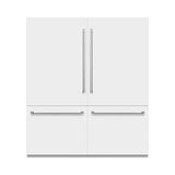 ZLINE 72 in. 39.6 cu. ft. French Door Built-In Bottom Freezer Refrigerator with Water Dispensers and Ice Makers in White Matte (RBIT-WM-72)