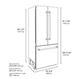 ZLINE 36 in. 19.6 cu. ft. French Door Built-In Bottom Freezer Refrigerator with Water Dispenser and Ice Maker in White Matte (RBIV-WM-36)